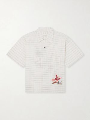 Rohit Embroidered Checked Cotton Shirt Rohit Embroidered Checked Cotton Shirt