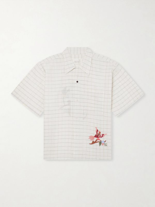 Rohit Embroidered Checked Cotton Shirt Rohit Embroidered Checked Cotton Shirt