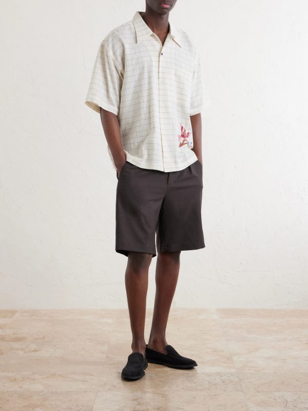 Rohit Embroidered Checked Cotton Shirt - OU Rohit Embroidered Checked Cotton Shirt - OU