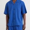 Ronald Convertible-Collar Embroidered Striped Cotton Shirt - FR