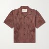 Rohit Convertible-Collar Floral-Embroidered Silk-Satin Shirt