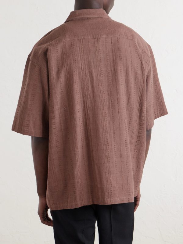 Rohit Convertible-Collar Cotton-Jacquard Shirt - BK Rohit Convertible-Collar Cotton-Jacquard Shirt - BK