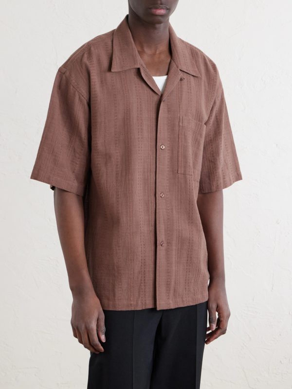 Rohit Convertible-Collar Cotton-Jacquard Shirt - FR Rohit Convertible-Collar Cotton-Jacquard Shirt - FR
