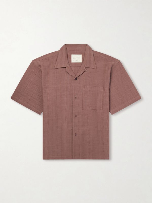 Rohit Convertible-Collar Cotton-Jacquard Shirt Rohit Convertible-Collar Cotton-Jacquard Shirt