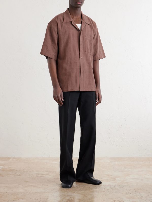 Rohit Convertible-Collar Cotton-Jacquard Shirt - OU Rohit Convertible-Collar Cotton-Jacquard Shirt - OU