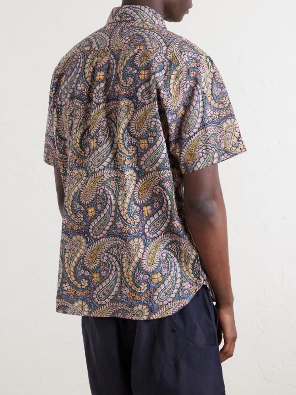 Ron Button-Down Collar Paisley-Print Cotton Shirt - BK