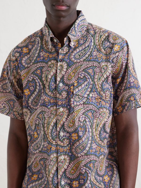 Ron Button-Down Collar Paisley-Print Cotton Shirt - CU