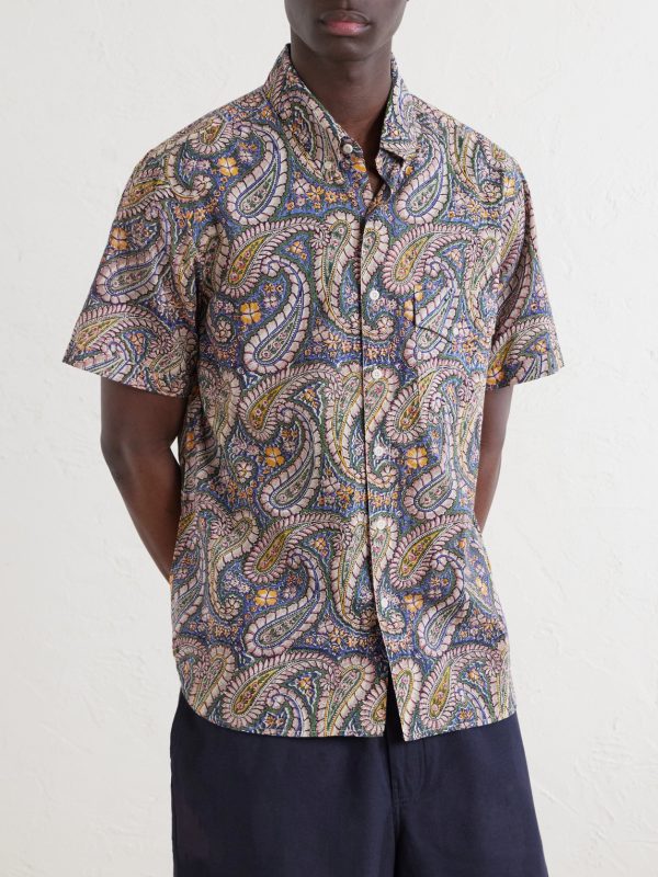 Ron Button-Down Collar Paisley-Print Cotton Shirt - FR