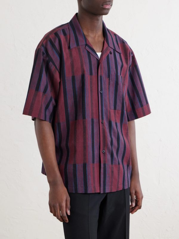 Rohit Convertible-Collar Striped Cotton Shirt - FR