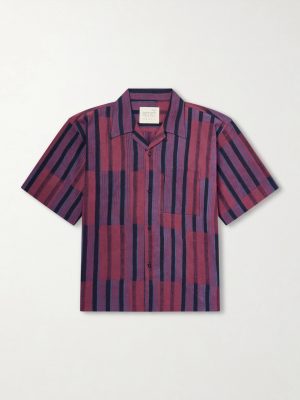 Rohit Convertible-Collar Striped Cotton Shirt Rohit Convertible-Collar Striped Cotton Shirt