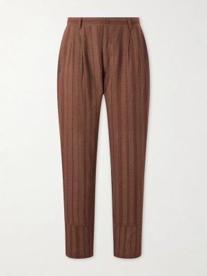 Antonio Straight-Leg Striped Cotton-Canvas Trousers Antonio Straight-Leg Striped Cotton-Canvas Trousers
