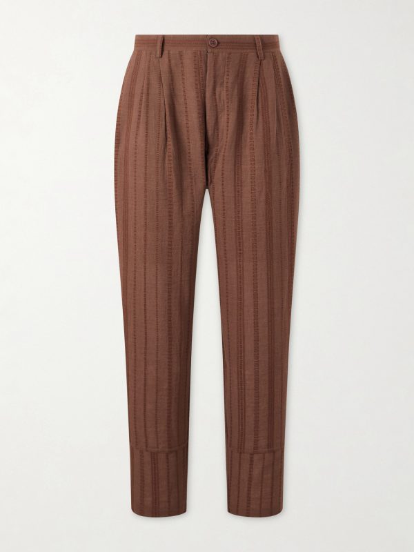 Antonio Straight-Leg Striped Cotton-Canvas Trousers Antonio Straight-Leg Striped Cotton-Canvas Trousers
