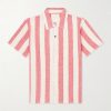 Camp-Collar Striped Cotton Shirt