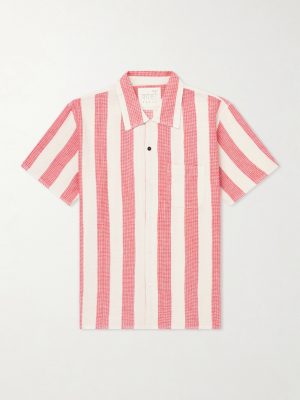 Camp-Collar Striped Cotton Shirt Camp-Collar Striped Cotton Shirt