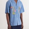 Ronen Convertible-Collar Embroidered Cotton Shirt - FR