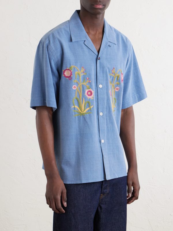 Ronen Convertible-Collar Embroidered Cotton Shirt - FR