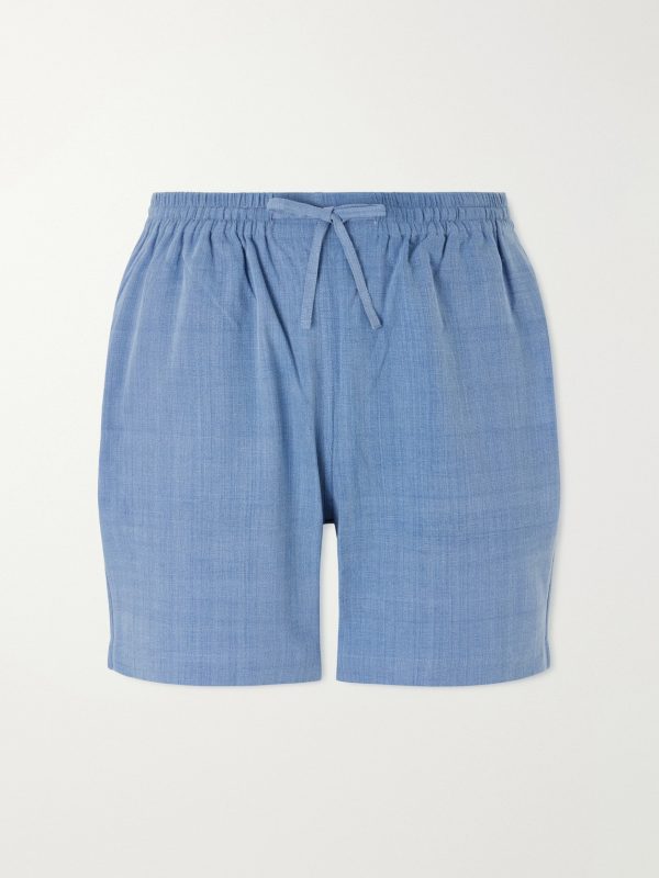 Olbia Straight-Leg Cotton Drawstring Shorts Olbia Straight-Leg Cotton Drawstring Shorts