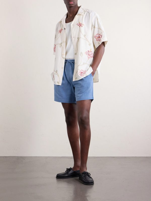 Olbia Straight-Leg Cotton Drawstring Shorts - OU Olbia Straight-Leg Cotton Drawstring Shorts - OU