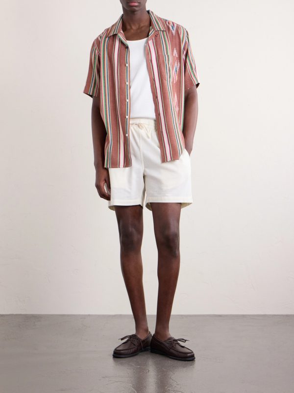 Olbia Straight-Leg Cotton Drawstring Shorts - OU Olbia Straight-Leg Cotton Drawstring Shorts - OU