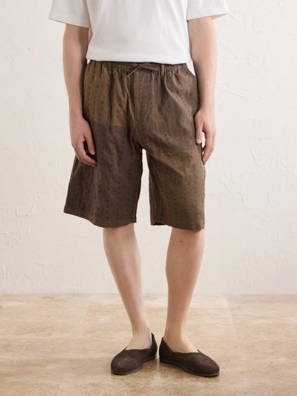 Milo Bandhani Straight-Leg Embroidered Cotton Drawstring Shorts - FR