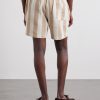 Olbia Straight-Leg Striped Cotton Drawstring Shorts - BK Olbia Straight-Leg Striped Cotton Drawstring Shorts - BK