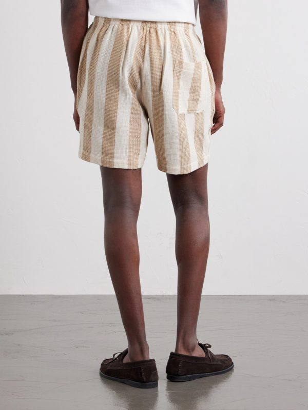 Olbia Straight-Leg Striped Cotton Drawstring Shorts - BK Olbia Straight-Leg Striped Cotton Drawstring Shorts - BK