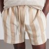 Olbia Straight-Leg Striped Cotton Drawstring Shorts - CU Olbia Straight-Leg Striped Cotton Drawstring Shorts - CU