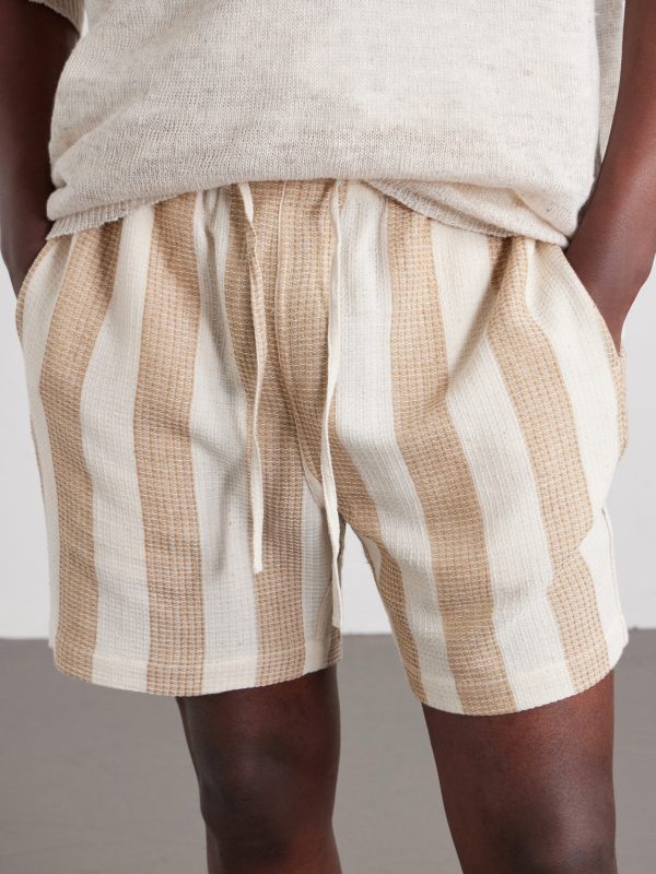 Olbia Straight-Leg Striped Cotton Drawstring Shorts - CU Olbia Straight-Leg Striped Cotton Drawstring Shorts - CU