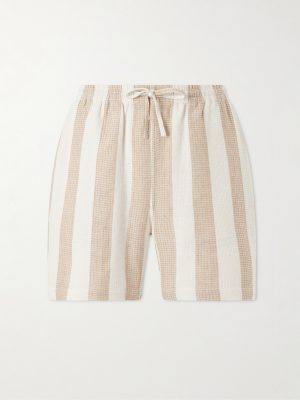 Olbia Straight-Leg Striped Cotton Drawstring Shorts Olbia Straight-Leg Striped Cotton Drawstring Shorts