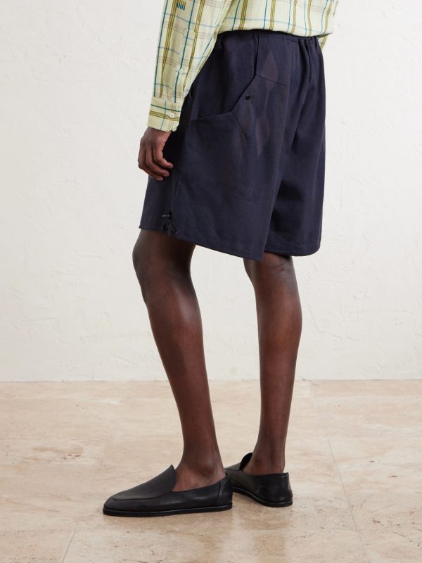 Kami Wide-Leg Belted Cotton Shorts - BK Kami Wide-Leg Belted Cotton Shorts - BK
