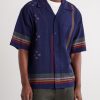 Rohit Camp-Collar Striped Cotton Shirt - FR Rohit Camp-Collar Striped Cotton Shirt - FR