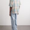 Ronen Camp-Collar Floral-Embroidered Checked Cotton and Linen-Blend Shirt - BK Ronen Camp-Collar Floral-Embroidered Checked Cotton and Linen-Blend Shirt - BK