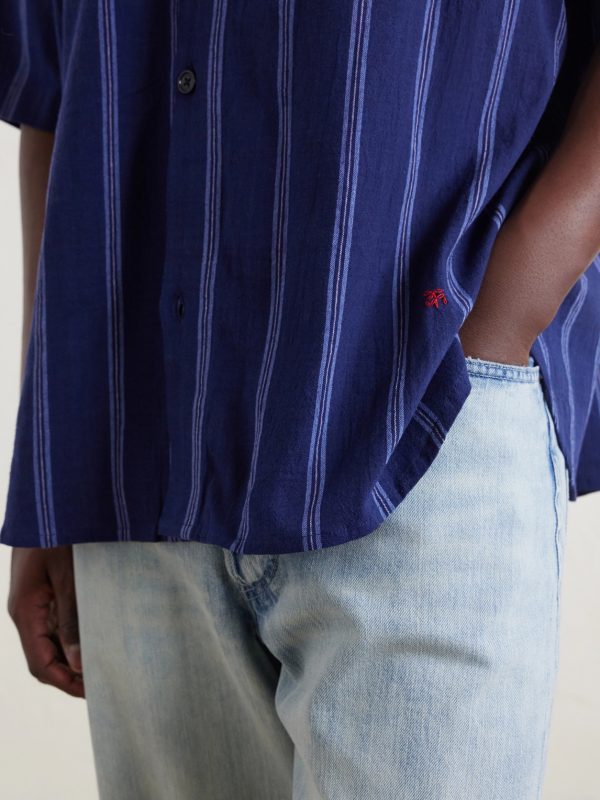 Yusuke Camp-Collar Striped Cotton Shirt - CU Yusuke Camp-Collar Striped Cotton Shirt - CU