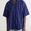 Yusuke Camp-Collar Striped Cotton Shirt - FR Yusuke Camp-Collar Striped Cotton Shirt - FR