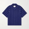 Yusuke Camp-Collar Striped Cotton Shirt Yusuke Camp-Collar Striped Cotton Shirt