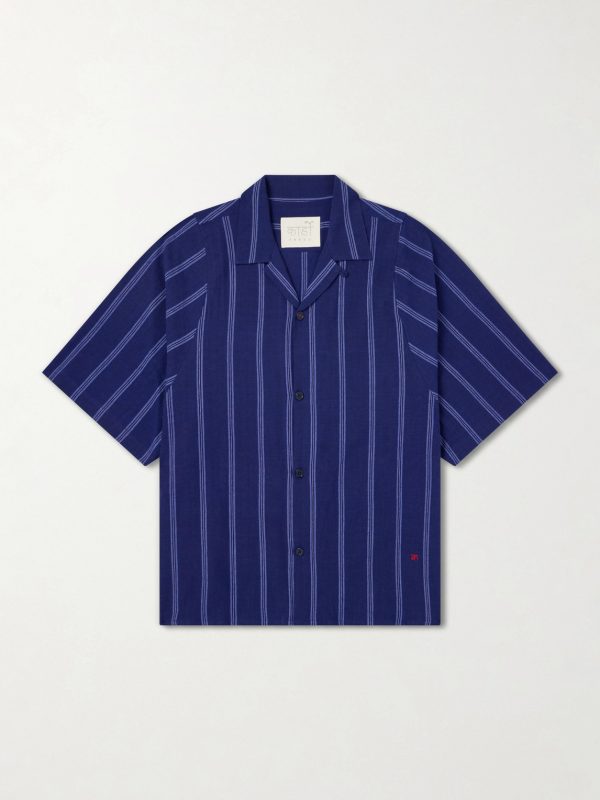 Yusuke Camp-Collar Striped Cotton Shirt Yusuke Camp-Collar Striped Cotton Shirt