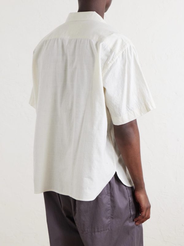 Ronald Convertible-Collar Embroidered Cotton Shirt - BK Ronald Convertible-Collar Embroidered Cotton Shirt - BK