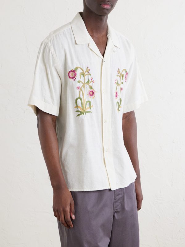 Ronald Convertible-Collar Embroidered Cotton Shirt - FR Ronald Convertible-Collar Embroidered Cotton Shirt - FR