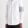 Logo-Appliquéd 4-Bar Embroidered Cotton-Oxford Shirt - FR Logo-Appliquéd 4-Bar Embroidered Cotton-Oxford Shirt - FR