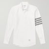 Logo-Appliquéd 4-Bar Embroidered Cotton-Oxford Shirt Logo-Appliquéd 4-Bar Embroidered Cotton-Oxford Shirt