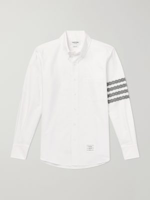 Logo-Appliquéd 4-Bar Embroidered Cotton-Oxford Shirt