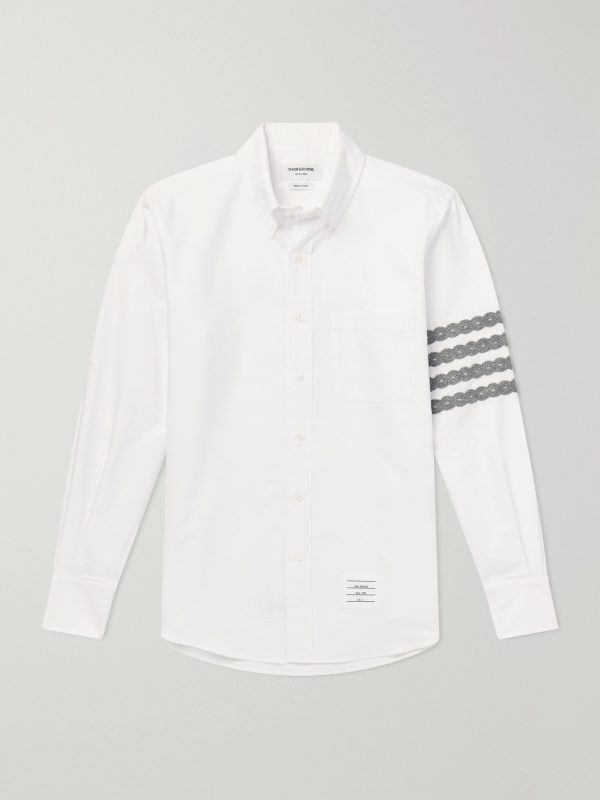 Logo-Appliquéd 4-Bar Embroidered Cotton-Oxford Shirt Logo-Appliquéd 4-Bar Embroidered Cotton-Oxford Shirt