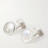 Mother-of-Pearl and Sterling Silver Cufflinks and Dress Studs Set - E1 Mother-of-Pearl and Sterling Silver Cufflinks and Dress Studs Set - E1