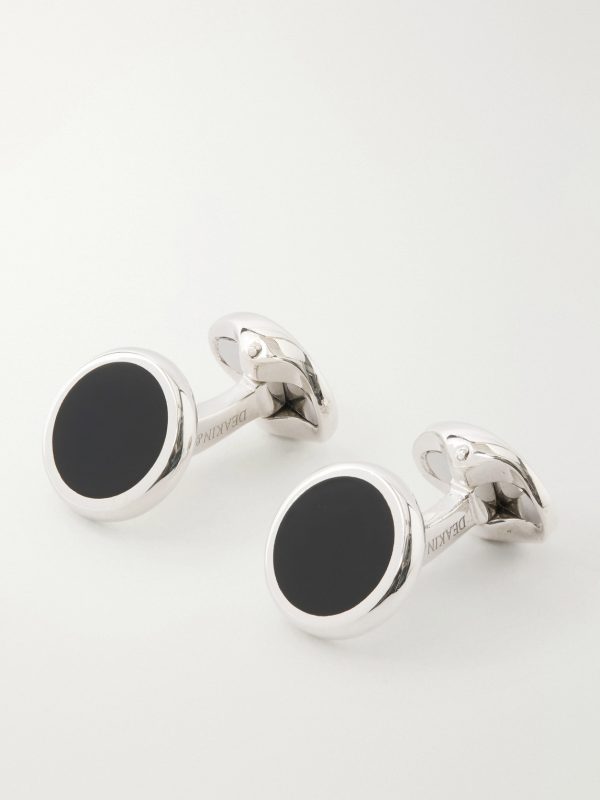 Enamel and Sterling Silver Cufflinks and Dress Studs Set - CU
