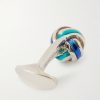 Enamel Sterling Silver Cufflinks - BK Enamel Sterling Silver Cufflinks - BK