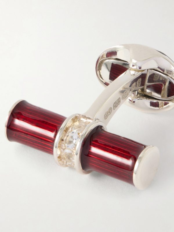 Enamel and Sterling Silver Cufflinks - CU Enamel and Sterling Silver Cufflinks - CU