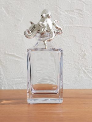 Octopus Silver-Tone and Crystal Decanter