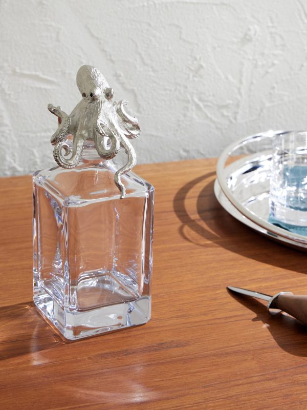 Octopus Silver-Tone and Crystal Decanter - OU Octopus Silver-Tone and Crystal Decanter - OU