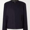 Intrecciato Leather-Trimmed Cotton-Gabardine Blouson Jacket Intrecciato Leather-Trimmed Cotton-Gabardine Blouson Jacket