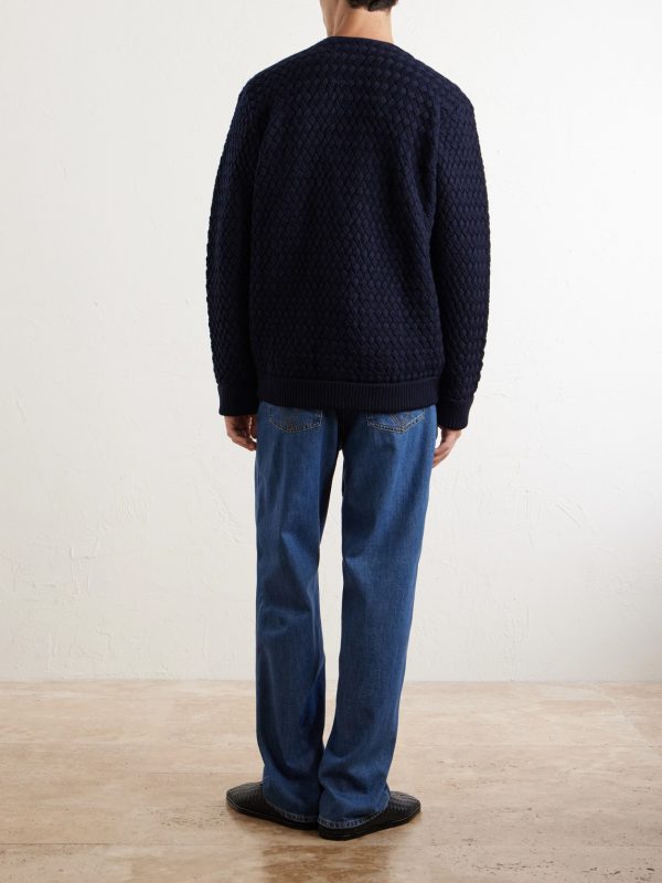 Intrecciato Wool Cardigan - BK Intrecciato Wool Cardigan - BK